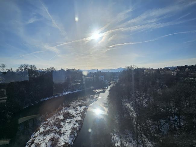 Mit dem Zug unterwegs, hier Kempten