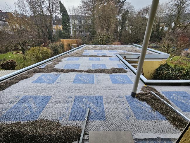 Jetzt liegt auch schon die Drainageschicht