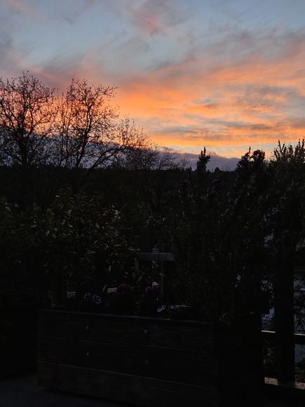 Abends auf der Terrasse.