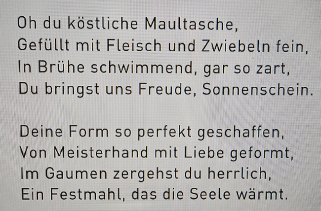Maultaschenhymne von der KI generiert